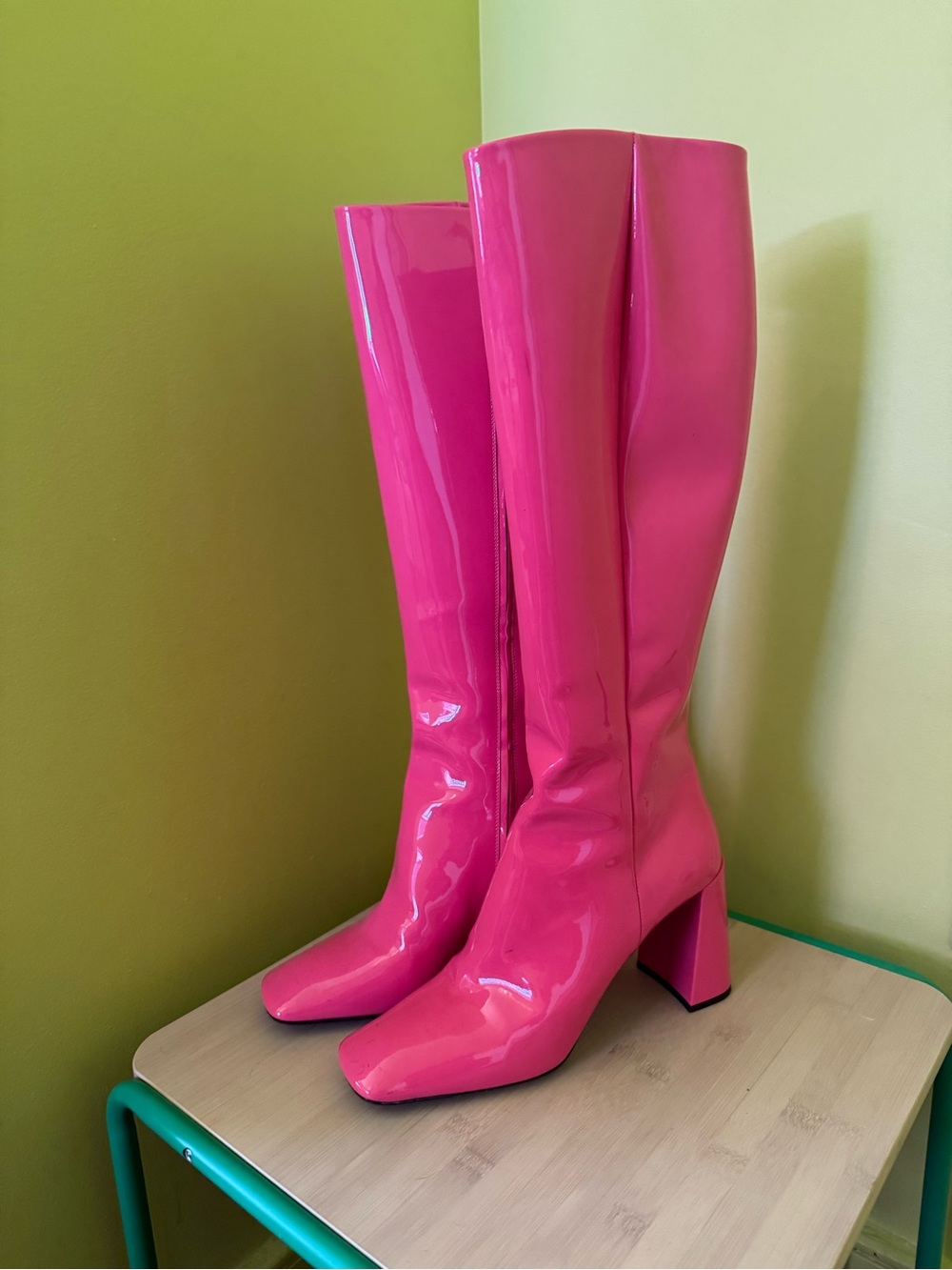 Prada Fuchsia Patent Leather Knee High Boots 💗